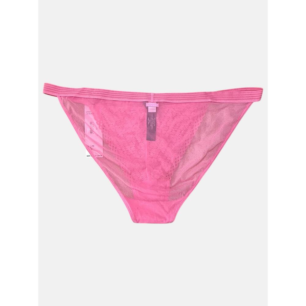 DKNY Lace Bikini Panty Pink Sheer Mesh Size XL NWT